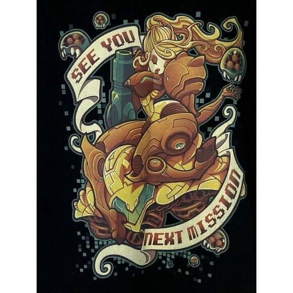 TeeFury Navy Blue Mashup Graphic T-Shirt Small See You Next Mission Preshrunk - Picture 2 of 4